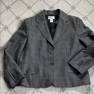 Pendleton Women's Gray Plaid Virgin Wool Blazer